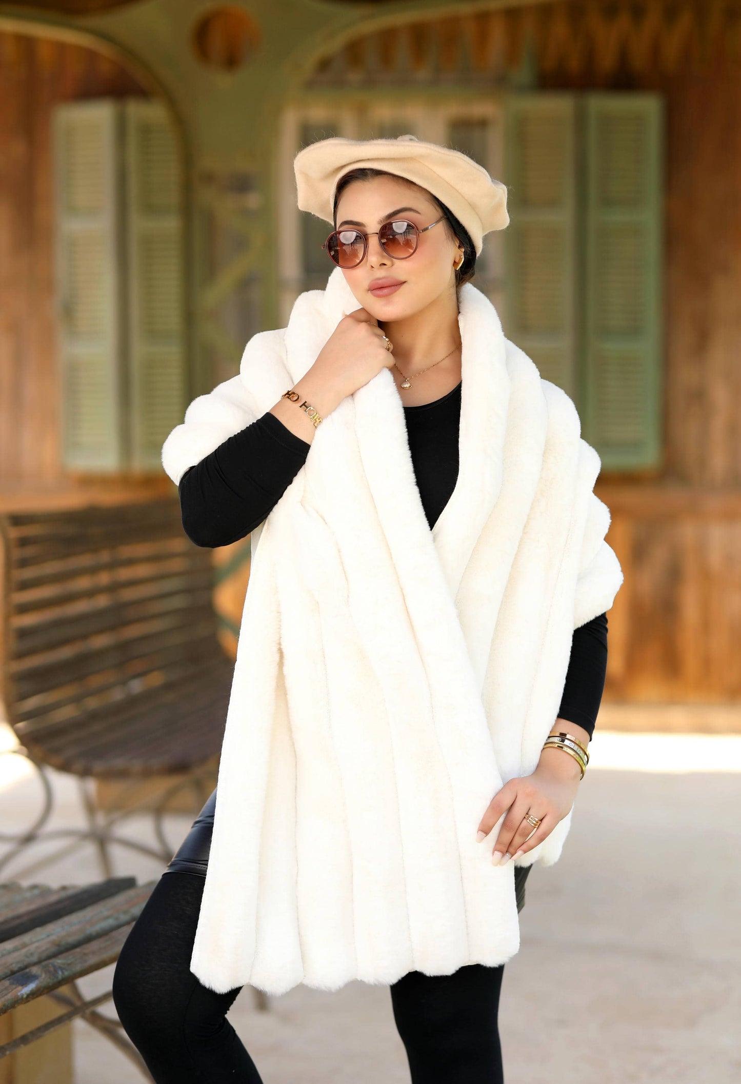 Faux Fur Shawl – 5048