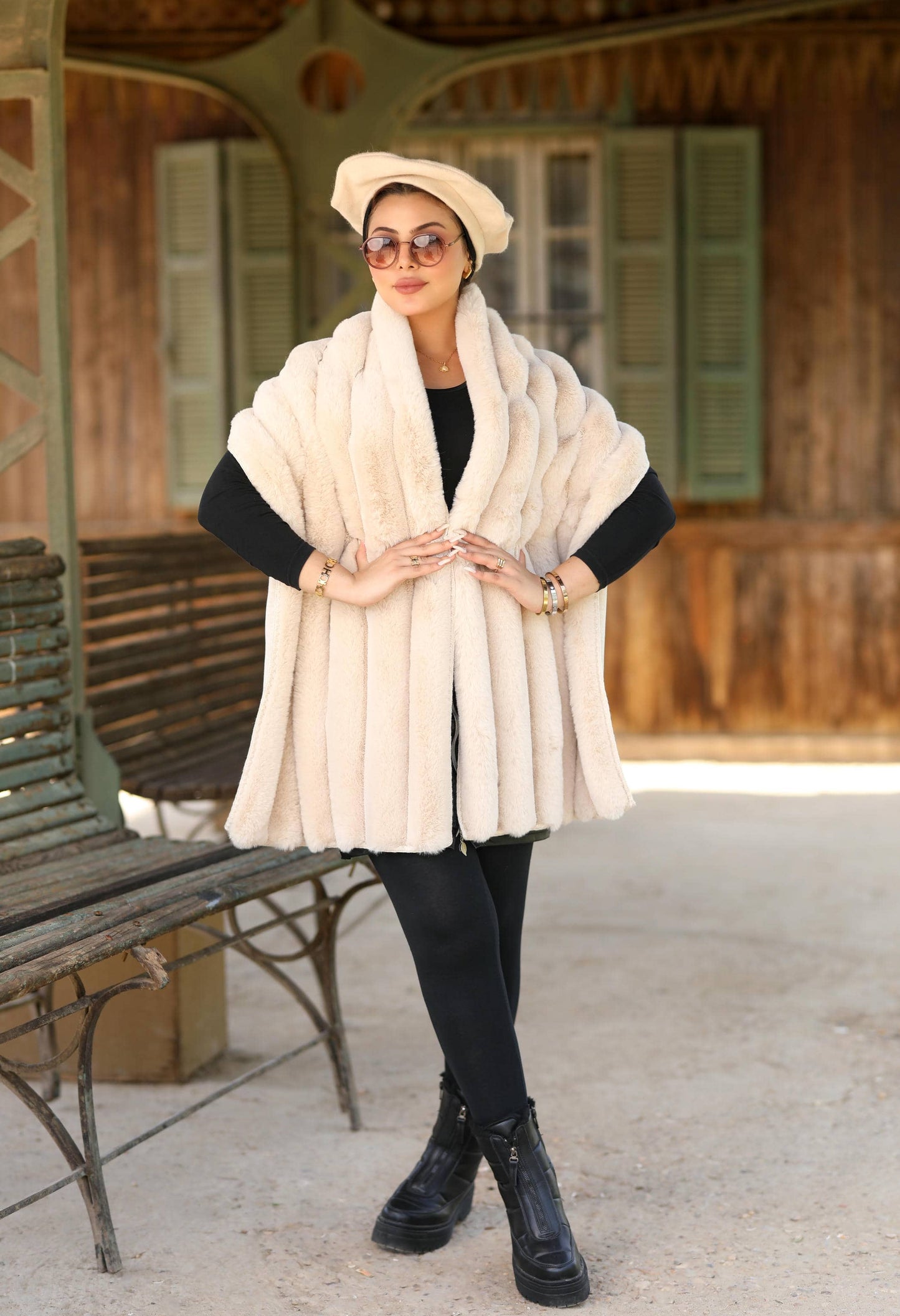 Faux Fur Shawl – 5046