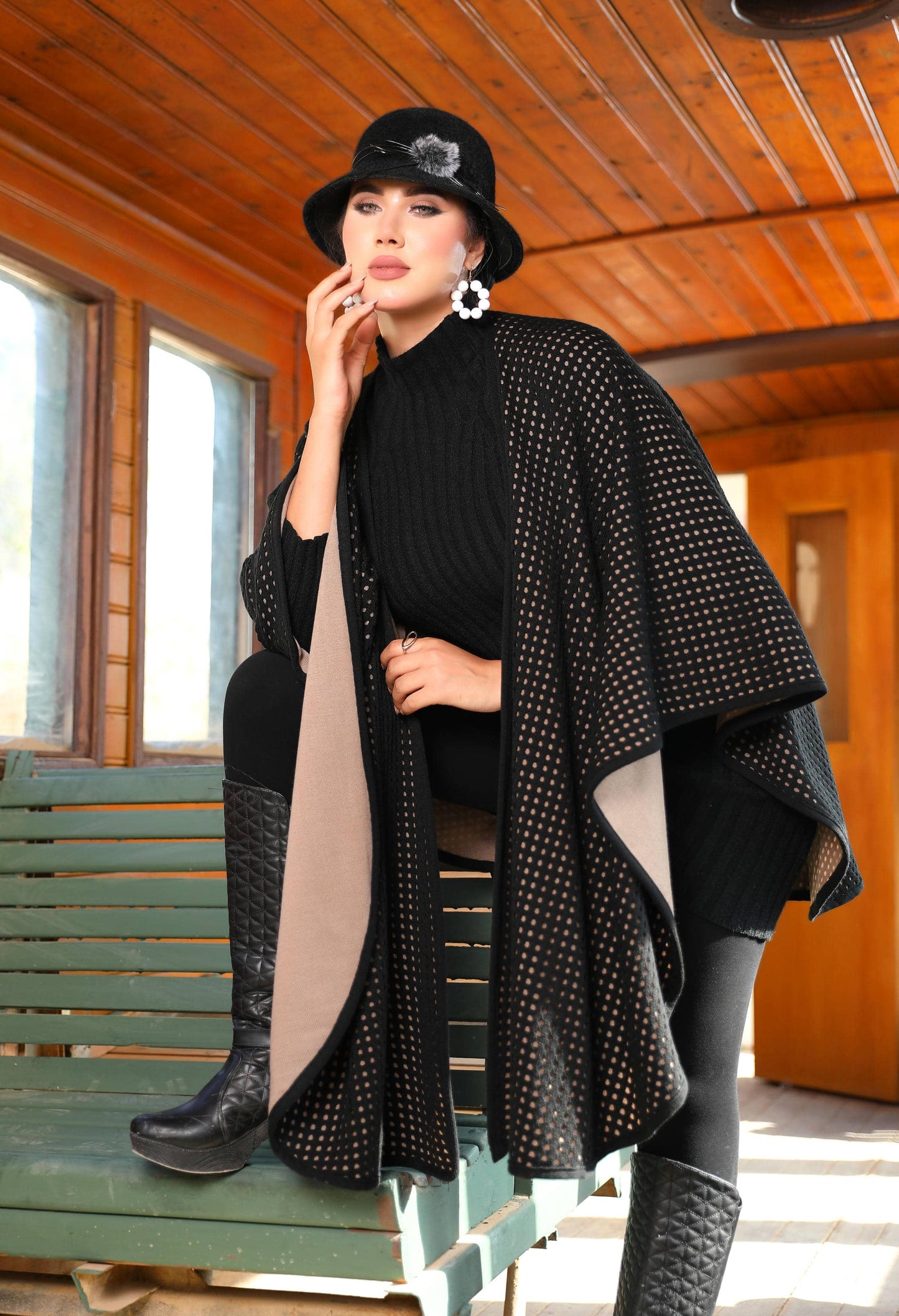 Double-Face Woolen Cap – 50027