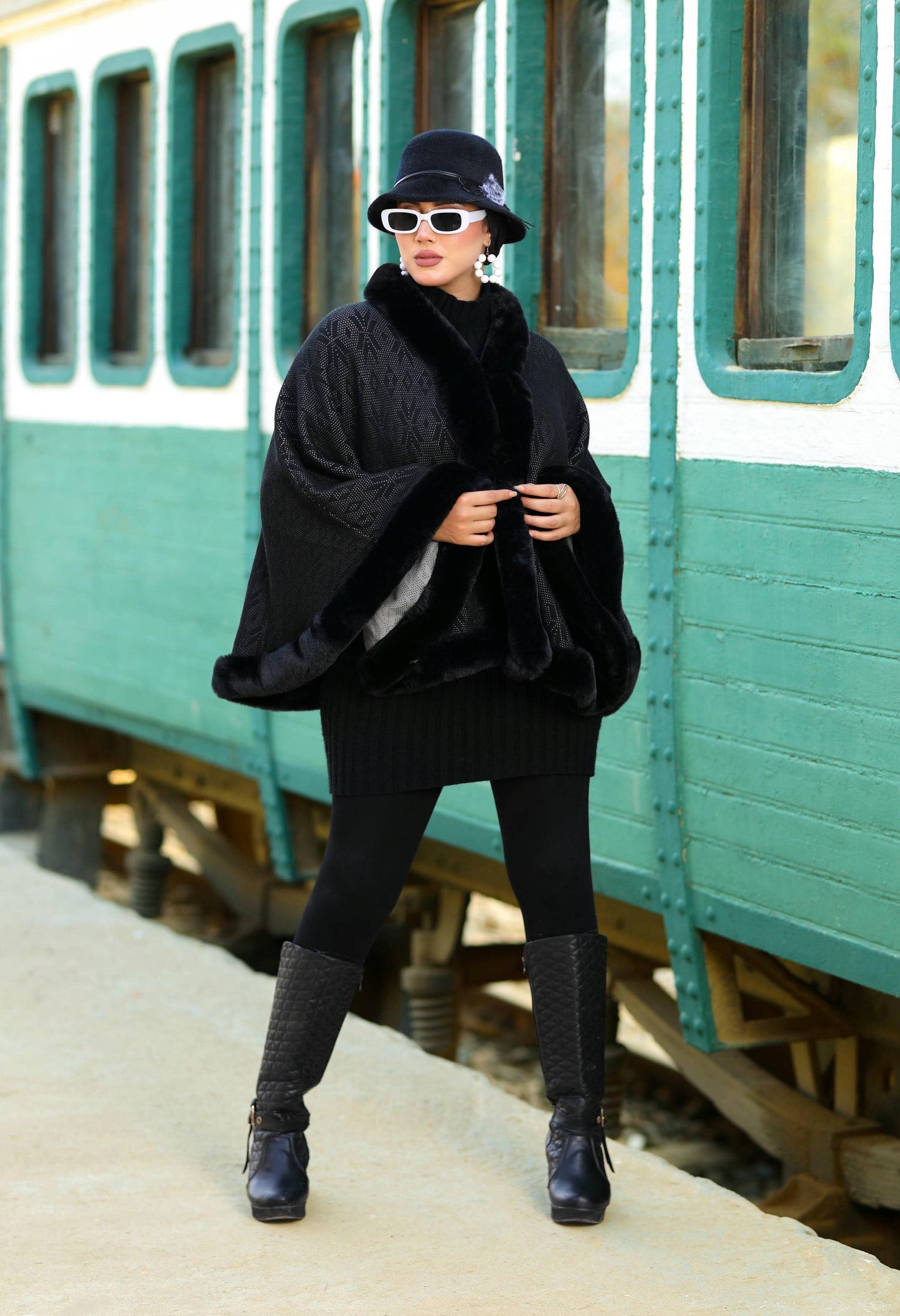 Knitted Cap with High-Quality Fur – 50022