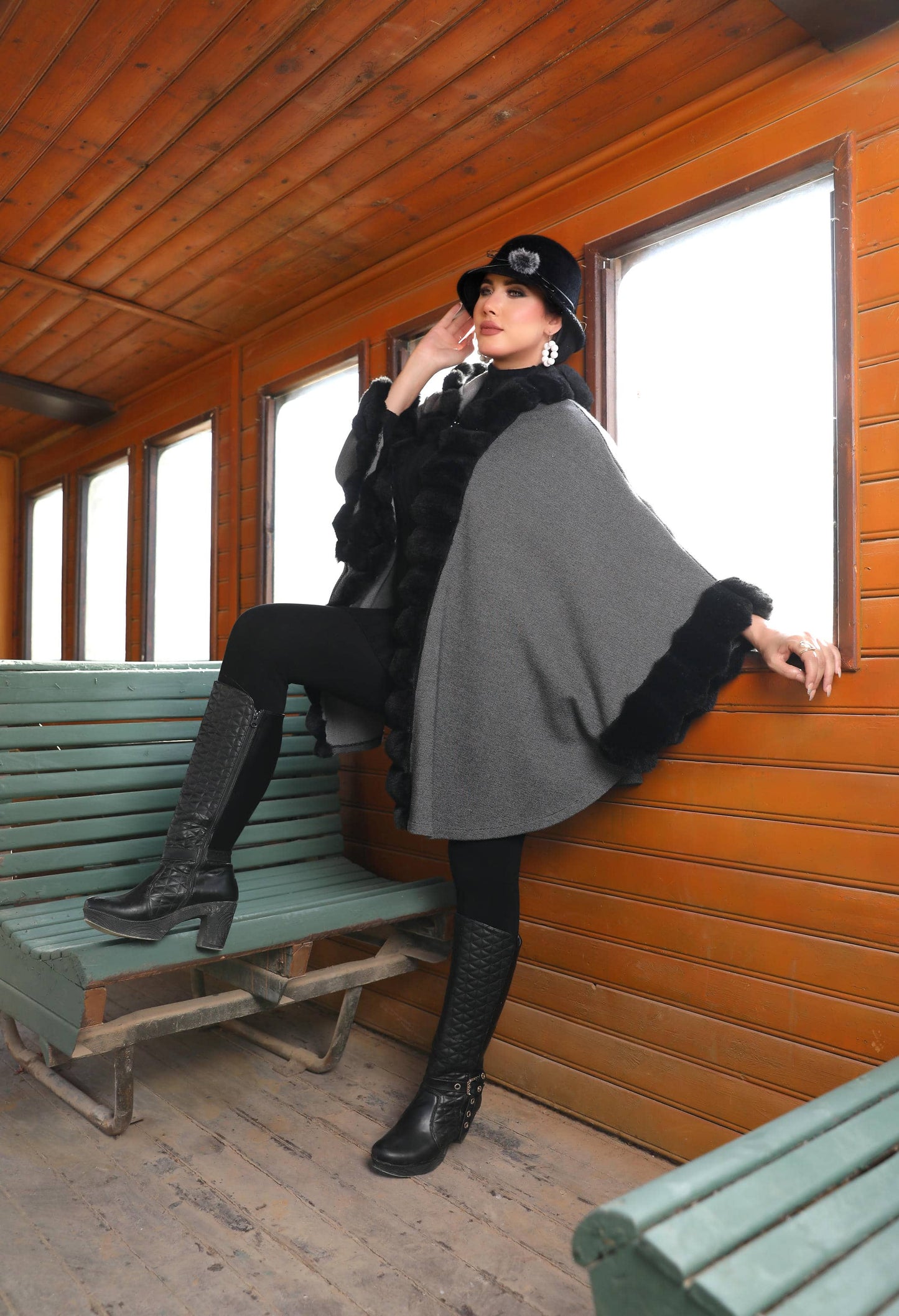 Knitted Cap with Fur – 50021