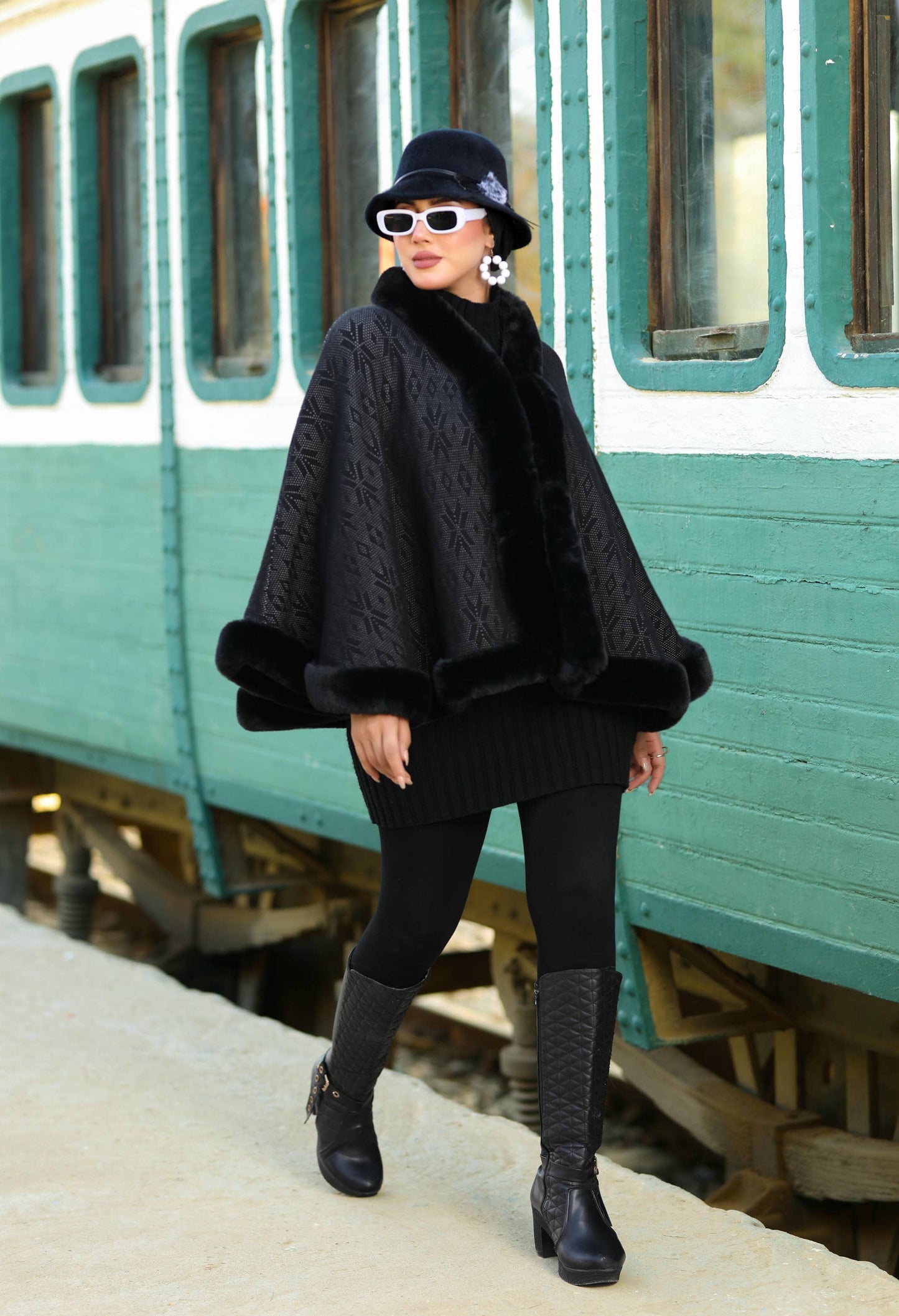 Knitted Cap with High-Quality Fur – 50022