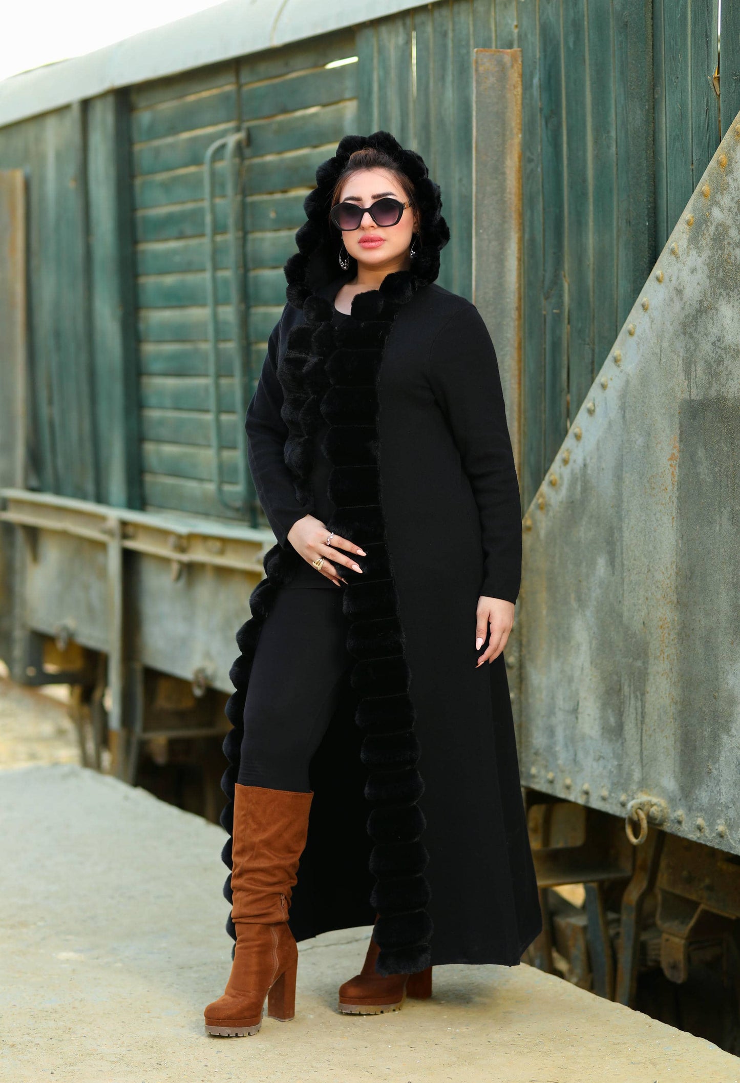 Woolen Cardigan with Fur – 50030