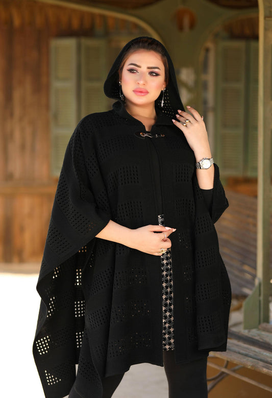 Knitted Openwork Poncho – 50018