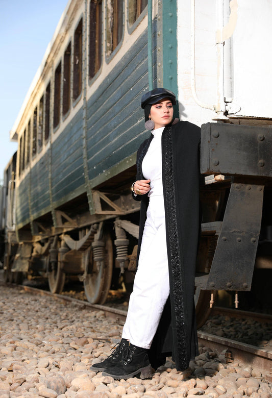 Woolen Cardigan with Accessory Strip –
50031